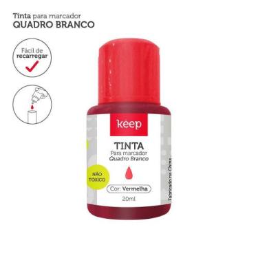 Imagem de Tinta Reabastecedora Marcador Quadro Branco 20ml Vermelho Keep Cx 12un