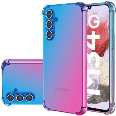 Imagem de Gufuwo Capa para Galaxy M34 5G, capa fofa para Samsung M34 5G SM-M346B, capa protetora à prova de choque para Samsung Galaxy M34 5G azul/rosa