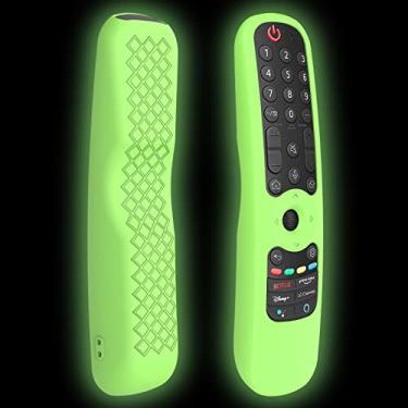 Imagem de MR21GA Capa para controle remoto de substituição para LG AN-MR21GA / AN-MR21GC Magic Remoto, Capa protetora de silicone verde que brilha no escuro - LEFXMOPHY
