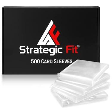 Imagem de Strategic Fit Premium Snug Fit Clear Card Sleeves for Games - 500 Trading Card Sleeves - Standard Size Card Protector Sleeves - Ideal as MTG Card Sleeves - Soft Plastic Card Sleeves for Collectors