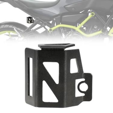 Imagem de IUVWISN Tampa de proteção do reservatório de fluido da bomba de freio traseiro da motocicleta para MT-03 MT-07 MT07 FZ07 MT-09 FZ-09 MT-10 FZ-10 MT-25