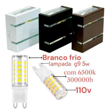 Imagem de 4x Arandelas Slim Externa 2 Frisos 2 Focos + 4 Led G9 5w MF103 - Nacys