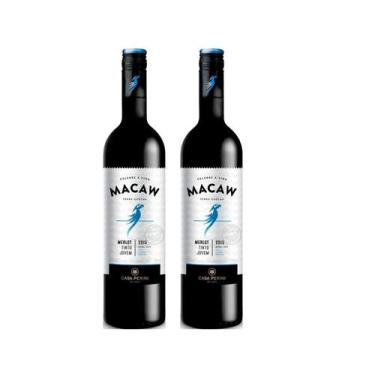 Imagem de Kit Vinho Macaw Merlot Tinto Demi-sec Casa Perini 750ml 2uni