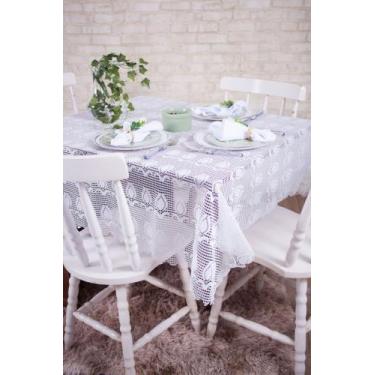 Imagem de Toalha de Mesa Renda Quadrada 140x140m Para 4 Lugares - JCM, Branco