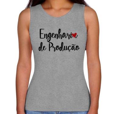 Imagem de Regata Feminina Engenharia de Produção - Foca na Moda, Cinza, GG