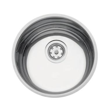Imagem de Cuba de Embutir Luna Redonda 30 BL em Aço Inox Pré-polido c/ Válvula d