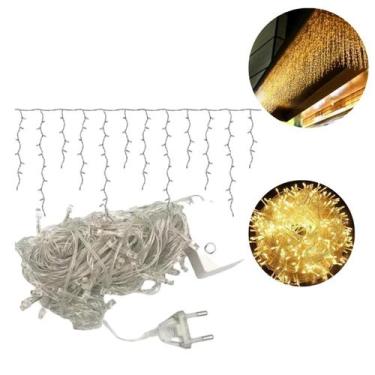 Imagem de Cascata Pisca Pisca Iluminação Natal 240 Leds 4,3m Decoração Festas Ev