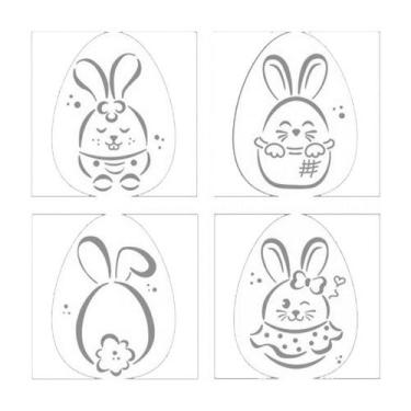 Imagem de Mini Stencils Coelhinhos Divertidos - 4 unidades - BlueStar - Rizzo