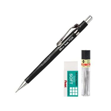 Imagem de Kit Lapiseira Pentel P200 0,5mm - Grafite e Borracha