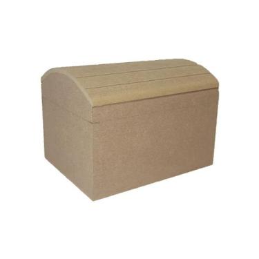 Imagem de Baú Ripado Tamanho P 20cm Mdf Madeira - ATACADÃO DO ARTESANATO MDF