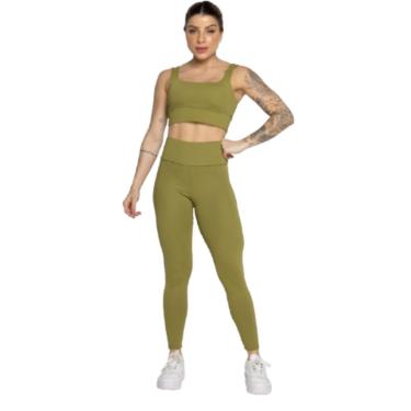 Imagem de Conjunto Top Alça Grossa e Calça Legging Smart Bella Fiore Alta Compressão Academia Moda Fitness-Feminino