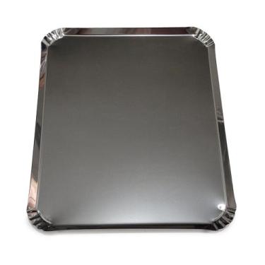 Imagem de Bandeja Inox Canto Crespo 39x32 cm - Kit 10 Peças - Formas e Bandejas 