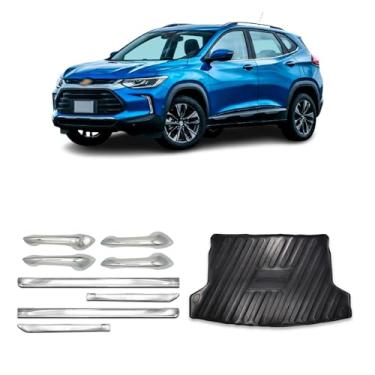 Imagem de Kit para Adaptável Para Tracker 2020 2021 2022 2023 Aplique Maçaneta 4 Portas C/1 Keyless Protetor de Porta-Malas Friso Lateral da Porta X-Treme.