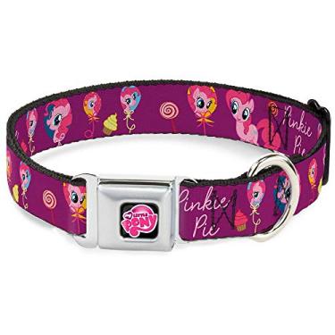 Imagem de Buckle-Down Coleira de cachorro com fivela de cinto de segurança – balões Pinkie Pie – 2,5 cm de largura – serve para pescoço de 22,8 cm – 38,1 cm – Pequena