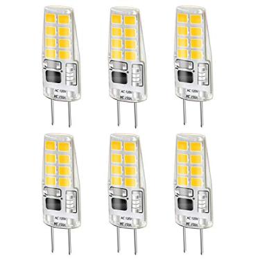 Imagem de LEKE Lâmpada G8 Branca Quente 3W G8 Led Equivalente A Lâmpada Halógena G8 20W-25W Lâmpada G8 Regulável 3000K, Ac 110V/120V/130V (Pacote com 6)