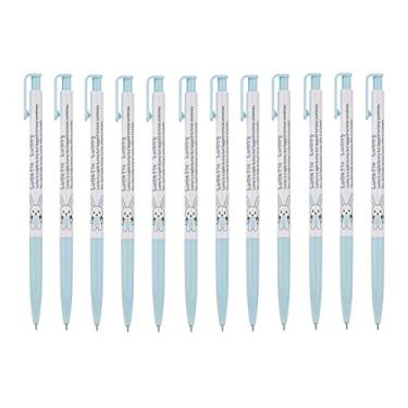 Imagem de ZEESOON Xeno Lunatic Lunny Caneta esferográfica fina de 0,38 mm, 12 unidades, feita na Coreia (azul celeste, 12 peças)