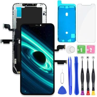 Imagem de HXAQGP Para iPhone Xs Max Tela LCD FHD Substituição 3D Touch Digitalizador Moldura Montagem Completa com Kit de Ferramentas de Reparo para 16.5 cm A1921, A2101, A2102, A2104+Adesivo Impermeável +