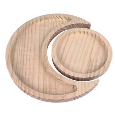 Imagem de Conjunto de Suporte de Cristal, Bandeja de Lua Com Display de Prato Redondo, Bandeja Estilo Lua e Conjunto de Bandeja Estilo Sol, Bandeja de Cristal para Armazenamento de Pedras,