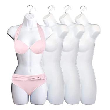 Imagem de DisplayTown Manequim Feminino Branco Quadril Longo Costas Ocas Corpo Torso Vestido Forma e Gancho Pendurado, Tamanhos Sm (4)