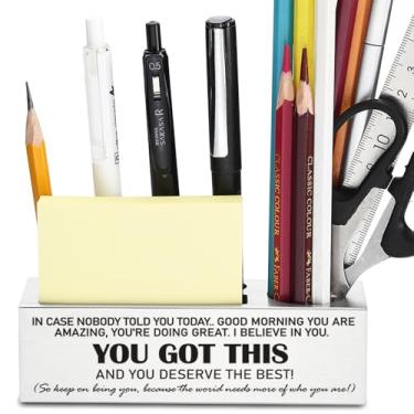 Imagem de CWGOTC Presentes de afirmação positiva para colegas de trabalho, presentes para mulheres e homens, presentes de promoção de emprego, presentes de despedida para namorado funcionário, suporte de caneta