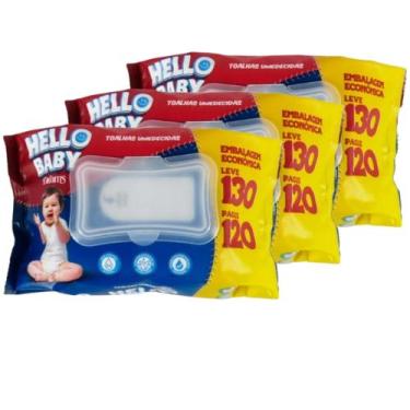 Imagem de Kit 3 Lenço Umedecido Hello Baby Dreams - Total de 390 Unidades - Com 
