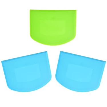 Imagem de Raspador de massa de plástico com 3 peças, raspador de tigela flexível de 12 x 9,4 cm, cortador de massa de grau alimentício, raspadores de alimentos antiderrapantes para pão, bolo, creme, fondant