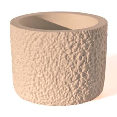 Imagem de Vaso Decorativo Texturizado P Artesanal 9cm Em Cimento (Palha)