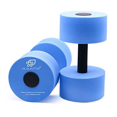 Imagem de KLOLKUTTA Halteres de água, conjunto de halteres Blue Aqua de alta densidade com espuma de EVA, resistência para hidroginástica e exercícios de piscina