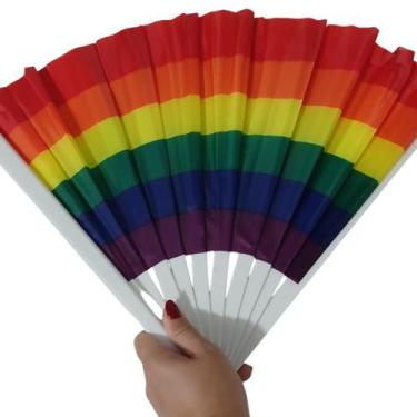 Imagem de Leque de Mão Luxo Pequeno 30cm Leve Festa Carnaval Folia - Maia Acessó