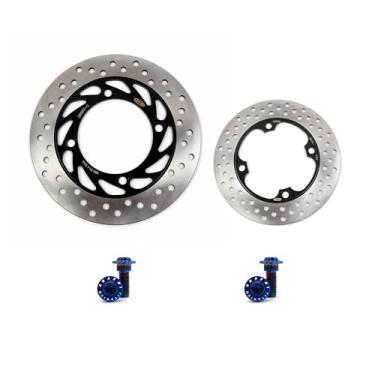 Imagem de Discos de freio dianteiros traseiros com parafusos de montagem para Honda Pantheon 125 250 2003-2007, Jazz 250 2001-2004, Forza 250 2000-2004, Foresight 250 2001-2007, acessórios de motocicleta