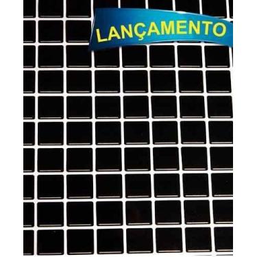 Imagem de Papel Adesivo Contact De Parede Pastilha Preta 45 Cm X 10 Mts - Plastc