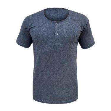 Imagem de Camiseta Henley Masculina Camisa Algodão Premium Gola Portuguesa Padre