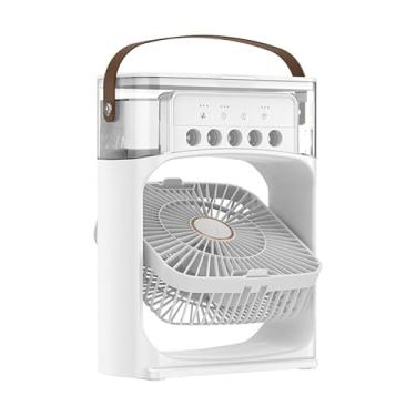 Imagem de Climatizador de Ar Portátil 3 em 1, Umidificador e Ventilador com LED, Reservatório 600ml, Branco