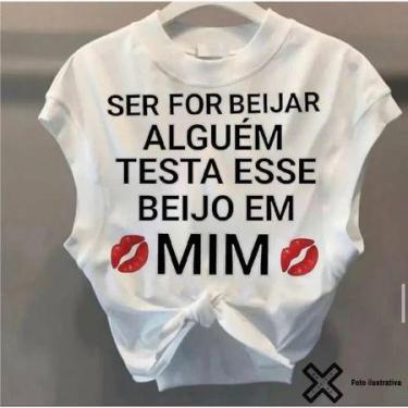 Imagem de Cropped carnaval se for beijar  testa esse beijo - loja dinka, M, BRAN