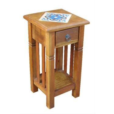 Imagem de Mesa de Cabeceira Rústica Stamps em Madeira de Demolição - Cód 1303