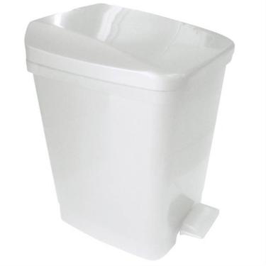 Imagem de Lixeira Plástica 9 Litros com Pedal Branca - 020703003 - METASUL