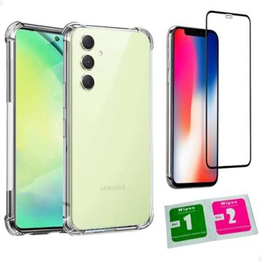 Imagem de [GL CASES] Capa A05S Capinha Samsung A05S Case Slim Clear Anti Impacto Reforçada Silicone Transparente Flexível Anti Choque Com Proteção Câmera + Pelicula Samsung Galaxy A05S Vidro 3D Cobertura Total