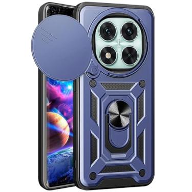 Imagem de Ysnzaq Capa protetora para Xiaomi Redmi Note 14 Pro 5G, capa de proteção à prova de choque de grau militar resistente e durável com suporte e capa de lente de câmera deslizante para Xiaomi Redmi Note
