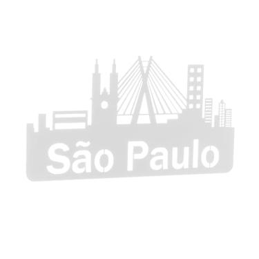Imagem de METALTRU - Placa Decorativa Sao Paulo, Branco.