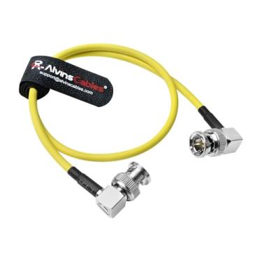 Imagem de Alvin's Cables Cabo coaxial flexível SDI 12G BNC macho para macho ângulo reto para RED Komodo | Cabo blindado Atomos Monitor 75 Ohm para câmera de vídeo 4K, amarelo
