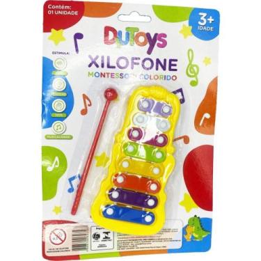 Imagem de Instrumento Musical Xilofone Montessori Colorido Infantil - Toy MIX
