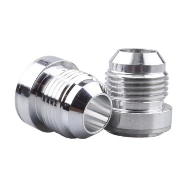 Imagem de Conector adaptador de mangueira de rosca de alumínio macho soldável 10AN Weld On Bung AN10 JIC-10 AN (7/8-14)