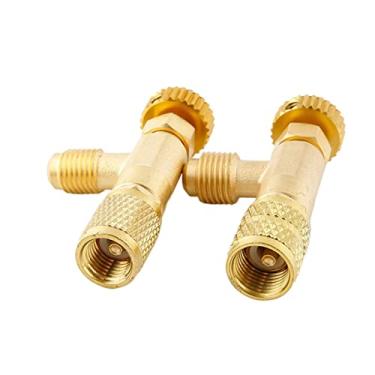 Imagem de Válvula de tubulação - Ferramenta de refrigeração Adaptador de válvula de segurança de ar condicionado macho/Famale rosca válvulas de mangueira de carregamento disco de aba de grão (tamanho: D Tipo