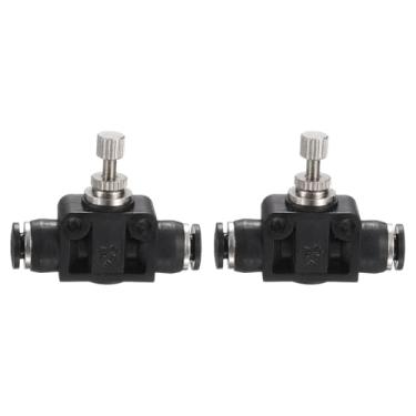 Imagem de HARFINGTON 2 peças PSA-5/32 válvula de controle de fluxo de ar empurrar para conectar encaixe 1/10.2 cm OD x 1/10.2 cm OD controlador de velocidade em linha União reta para semi-reboque de caminhão