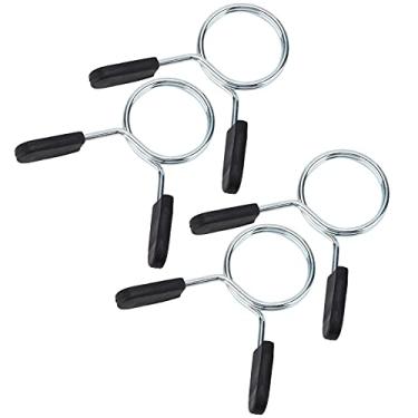 Imagem de Crampolder Com Colar de Mola de Corda Haltroque Com Uma Alça Confortável e um Design Bobina Dupla para o Kit Treinamento Ginásio, Levantamento Padrão, Travas Barra 4pcs para Amadores Fitness