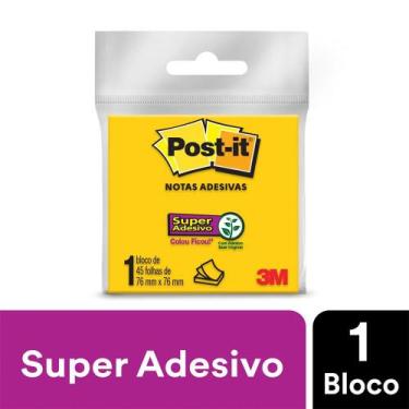 Imagem de Bloco Adesivo Post It 3M Amarelo com 45 Folhas 76x76mm, UNICA