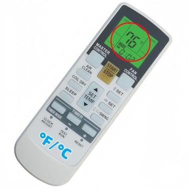 Imagem de Controle remoto de substituição para controle remoto de ar condicionado Fujitsu ASU30CLX1 ASU36CLX1 AOU30CLX1 AOU36CLX1 (Fahrenheit e luz de fundo)