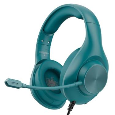 Imagem de Fone de ouvido para jogos para PC PS5 PS4, fones de ouvido com fio com som surround 7.1, fones de ouvido H-7 para jogos com abafadores de memória de microfone flexível com cancelamento de ruído, para