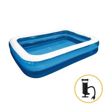 Imagem de Piscina Inflável Retangular Familiar 440 Litros Com Bomba De Inflar Jilong