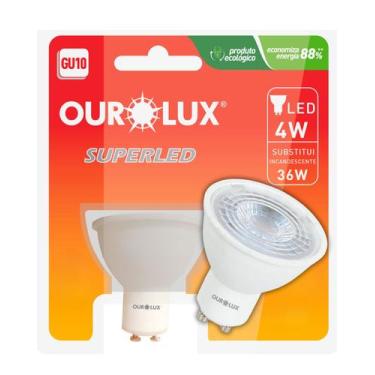 Imagem de Lâmpada LED Dicróica Ourolux 4w Gu10 Bivolt 2700K Cor da Luz Amarela